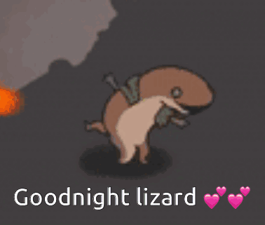 Cartoon Lizard Saying Goodnight
