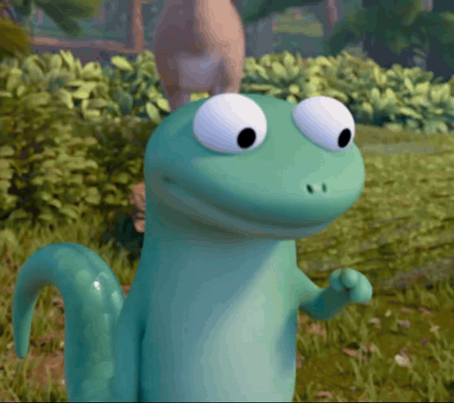 Cartoon Lizard with Big Eyes