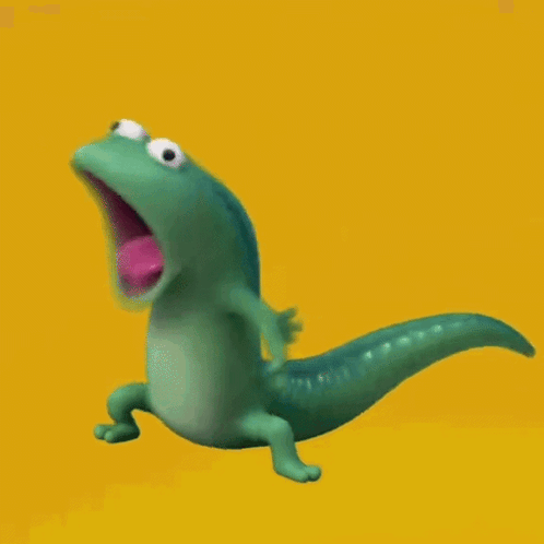 Cartoon Lizard with Tongue Out