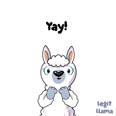 Cartoon Llama Fist Pump Yay