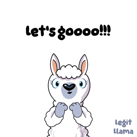 Cartoon Llama Saying Lets Goooo And Yes GIF