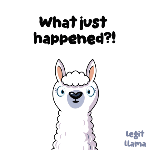 Cartoon Llama Surprised What Just Happened