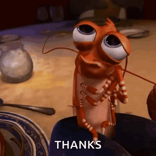 Cartoon Lobster with Big Eyes on Table