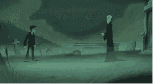 Cartoon Lord Voldemort And Harry Potter GIF