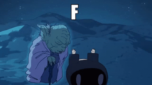 Cartoon Man and Monster with F