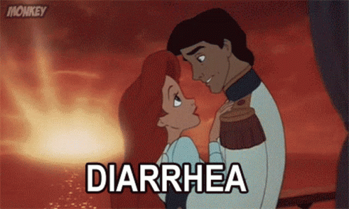 Cartoon Man and Woman Diarrhea