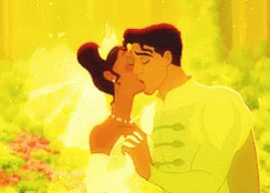 Cartoon Man And Woman Kissing GIF
