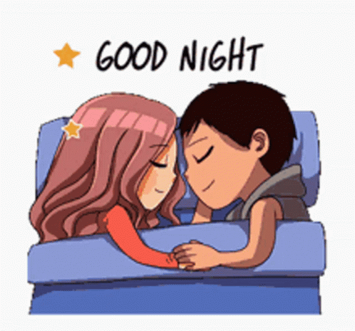 Cartoon Man And Woman Sleeping Good Night GIF