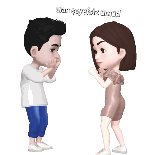 Cartoon Man and Woman with Ulan Seyefsiz Umud
