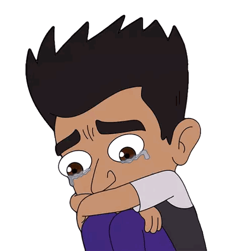 Cartoon Man Crying With Tear