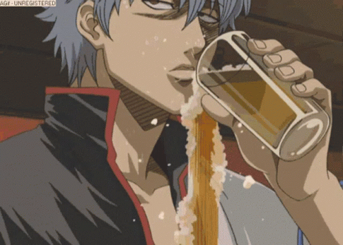 Cartoon Man Drinking Beer