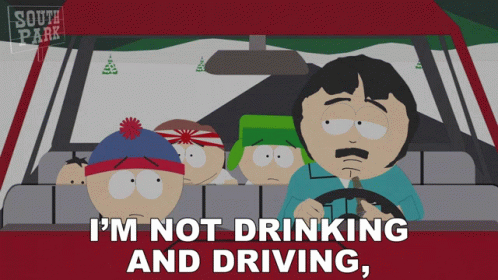 Cartoon Man Driving I'm Not Drinking and Driving
