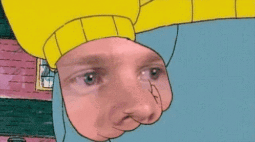 Cartoon Man Face With Yellow Hat GIF