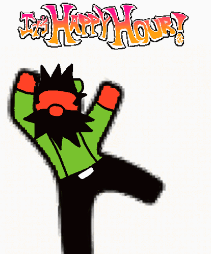 Cartoon Man Happy Hour GIF