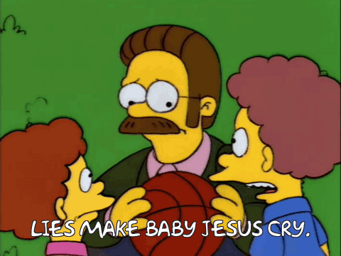 Cartoon Man Holding Basketball Lies Make Baby Jesus Cry GIF