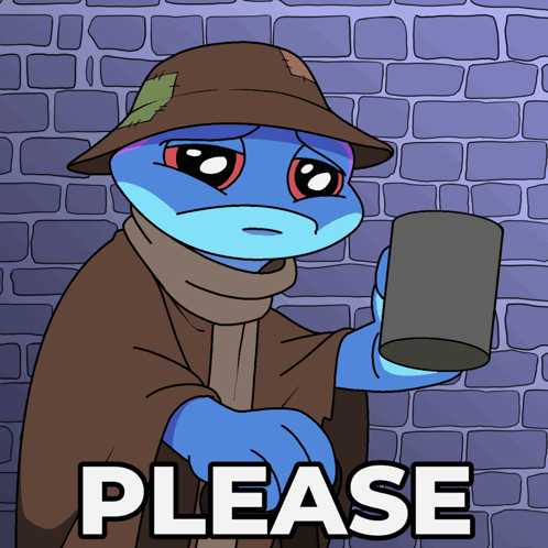 Cartoon Man Holding Can and Spare Sign