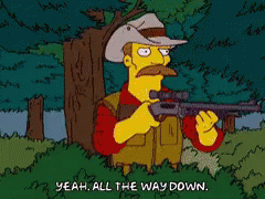 Cartoon Man Holding Gun Saying Yeah All The Way Down
