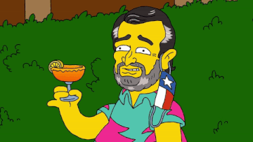 Cartoon Man Holding Martini Glass