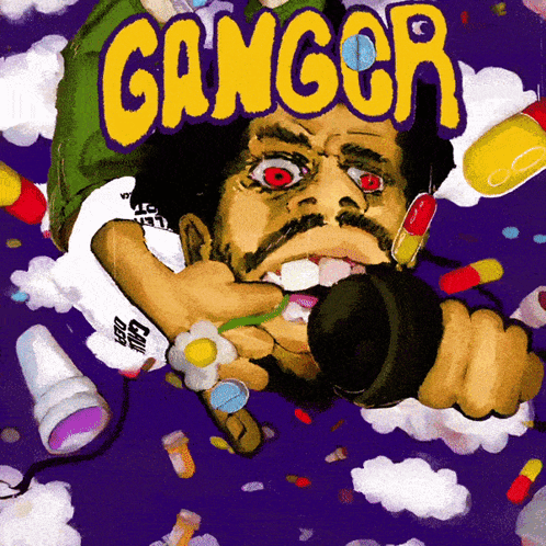 Cartoon Man Holding Microphone Saying Ganger