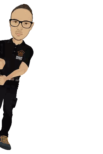Cartoon Man Holding New Reel Sign