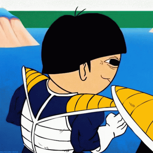 Cartoon Man Holding Shield With Mojo GIF