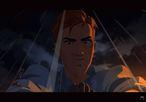 Cartoon Man Holding Sword GIF