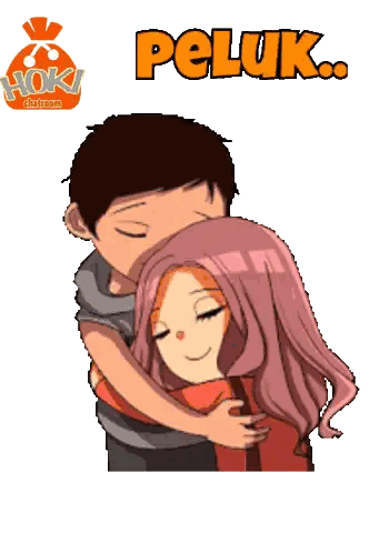 Cartoon Man Hugging Woman Peluk
