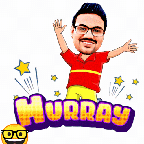 Cartoon Man Hurray