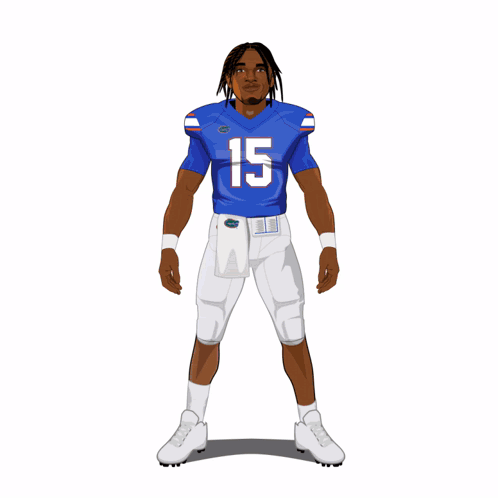 Cartoon Man In Blue Jersey Number 1 GIF