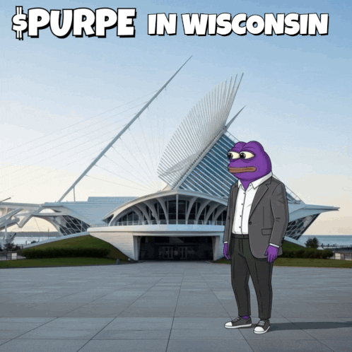 Cartoon Man in Front of Building Spurpe in Wisconsin