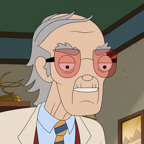 Cartoon Man in Glasses and Suit