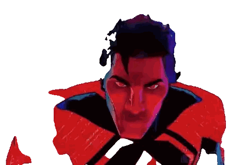 Cartoon Man in Red and Black Suit
