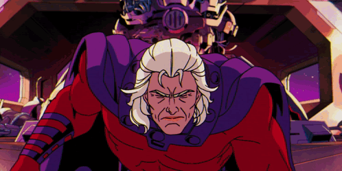 Cartoon Man in Red and Purple Outfit
