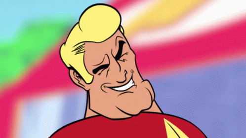 Cartoon Man in Red Shirt with Yellow Star