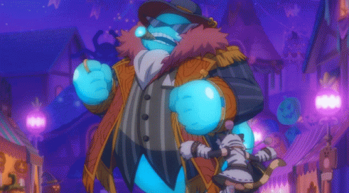 Cartoon Man In Striped Vest And Hat GIF
