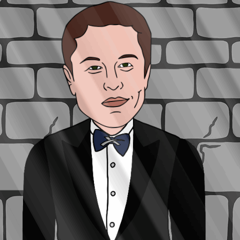 Cartoon Man in Suit and Bow Tie