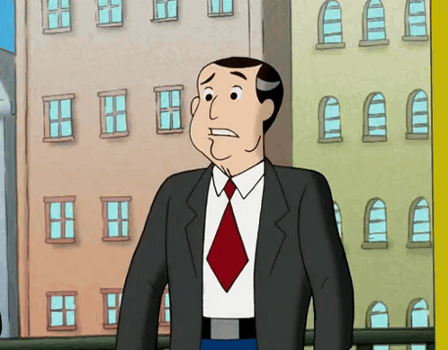 Cartoon Man in Suit and Tie