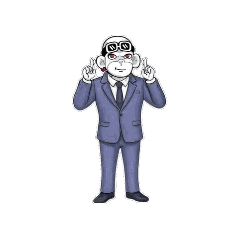 Cartoon Man in Suit and Tie