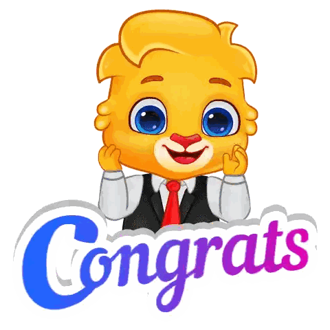 Cartoon Man in Suit and Tie Saying Congrats