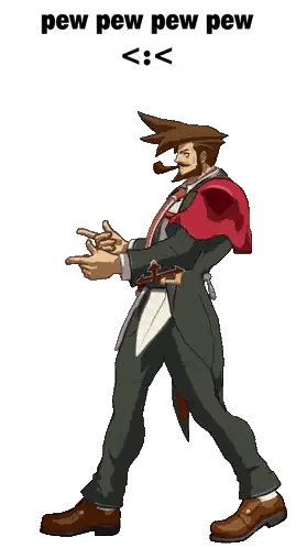 Cartoon Man in Suit Pew Pew Pew
