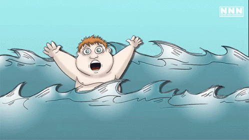 Cartoon Man in Water With NNN