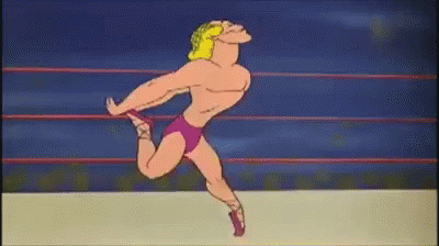 Cartoon Man Jumping in Air