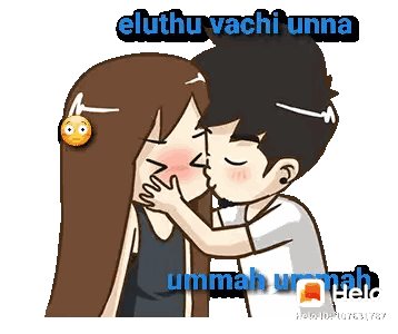 Cartoon Man Kissing Woman Eluthu Vachi Unna