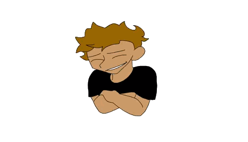 Cartoon Man Laughing Eyes Closed