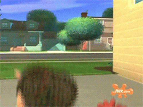 Cartoon Man Looking At House GIF