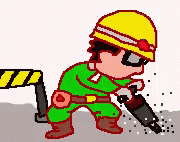 Cartoon Man Making Use Of A Jackhammer GIF