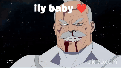 Cartoon Man Nosebleed Saying Ily Baby