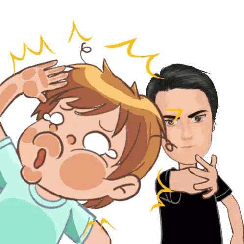 Cartoon Man Pointing at Another