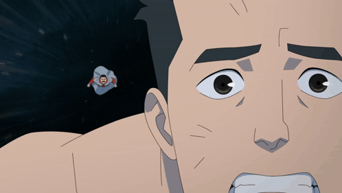 Cartoon Man Punched in Head