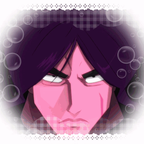 Cartoon Man Purple Hair Pink Face